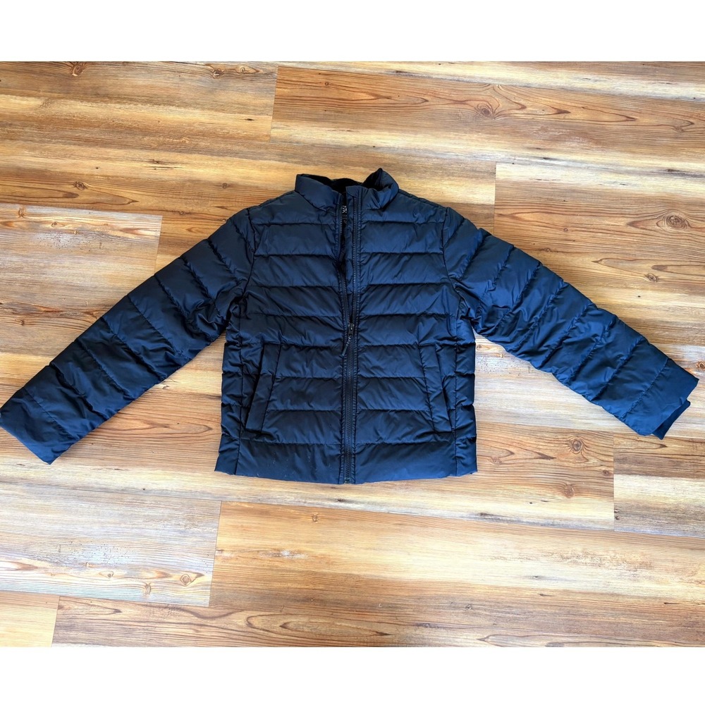 Athleta Girl Black Quilted Puffer Jacket Full Zip Size XL 14